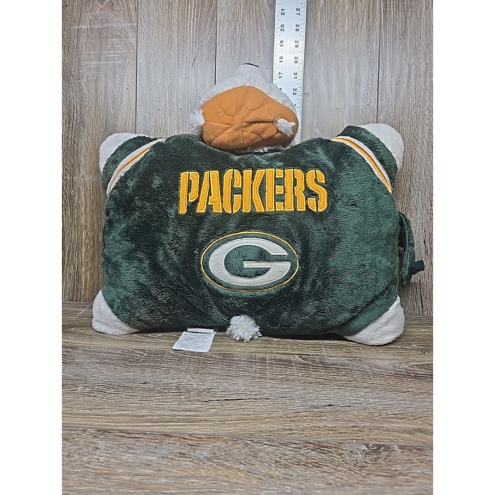 Green‎ Bay Packers Vintage Helmet NFL 18" Pro Football Plush Pillow Pets Large - Picture 3 of 14